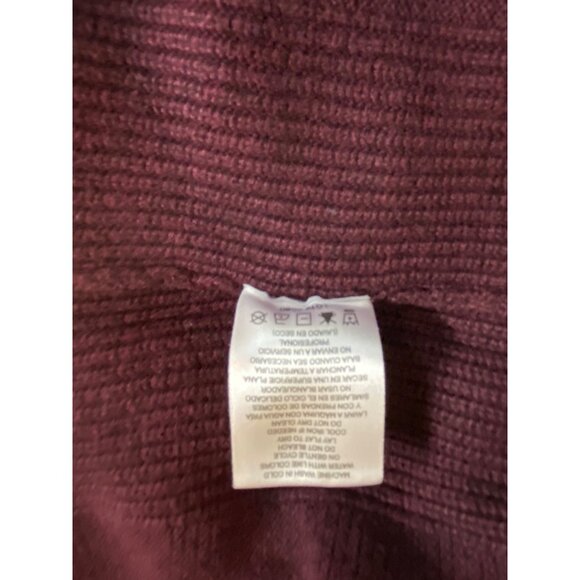 Hilary Radley Womens Sweater XL Burgundy Layered White Hem Long Sleeve Preppy - Picture 6 of 8
